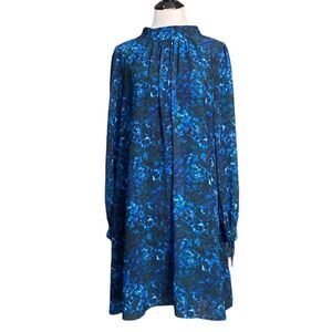Badgley Mischka | Dresses | Belle Badgley Mischka Dress Womens 8 Blue  Sheath Floral Embroidered Bell Sleeve | Poshmark